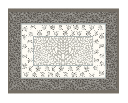 Tissus Toselli žakardiniai padėkliukai AUBRAC taupe bleu 50 x 37 cm 2 vnt