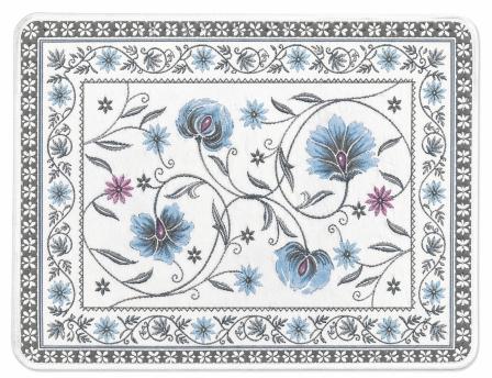 Tissus Toselli žakardiniai padėkliukai SILLANS blue 50 x 37 cm 2 vnt