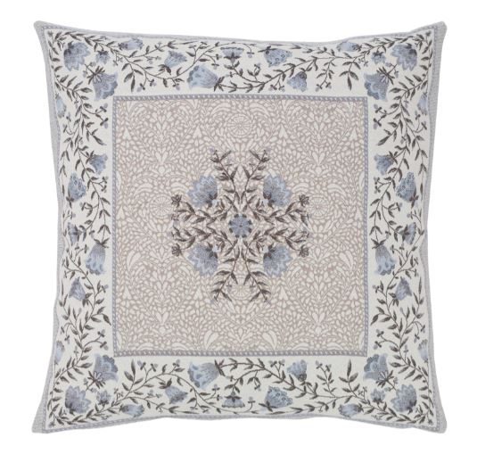 Tissus Toselli Jacquard pagalvės užvalkalas AUBRAC taupe bleu 45 x 45 cm