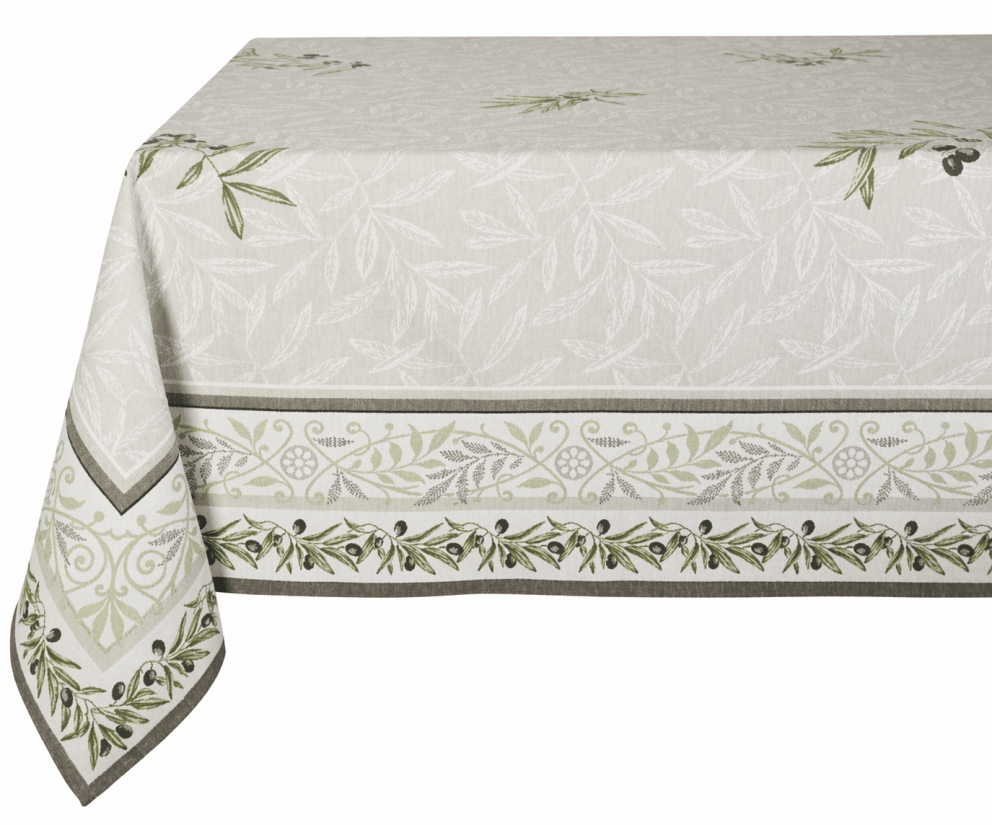 Tissus Toselli Jacquard Tablecloth AURIOL lin 145 x 250 cm