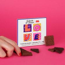 Le Chocolat des Français Dark & Milk Chocolate „Love“ 20 g