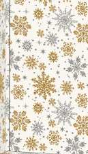 Gift Box for 2 Bottles with Gold and Silver Snowflakes