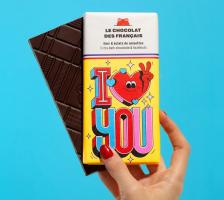 Le Chocolat des Français juodasis šokoladas 71 % su lazdynų riešutais 70 g