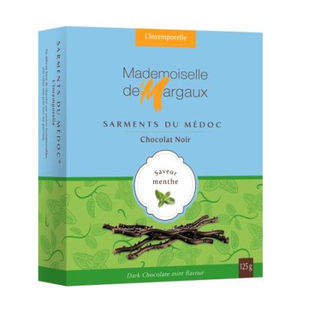 Mademoiselle de Margaux juodojo šokolado lazdelės su mėtomis 125 g
