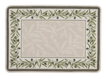 Tissus Toselli Jacquard placemats AURIOL lin ecru 50 × 37 cm