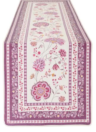 Tissus Toselli Jacquard table runner MONTESPAN lilas 170 x 50 cm