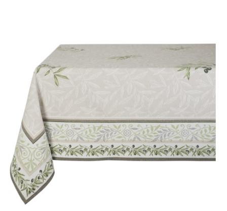 Tissus Toselli Jacquard tablecloth AURIOL lino 145 x 145 cm