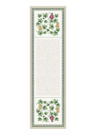 Tissus Toselli Jacquard table runner VENDANGE Lin 170 x 50 cm