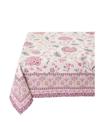 Tissus Toselli Jacquard tablecloth MONTESPAN LILAS 145 x 260 cm