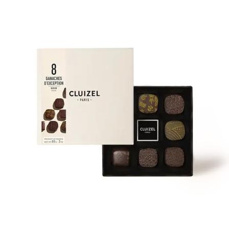Michel Cluizel juodojo ir pieniško šokolado saldainių asorti „Coffret N°8 Ganache & Praliné“ 85 g