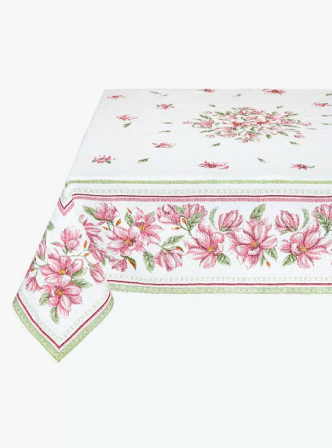 Tissus Toselli Jacquard staltiesė MAGNOLIA rose 145 x 250 cm