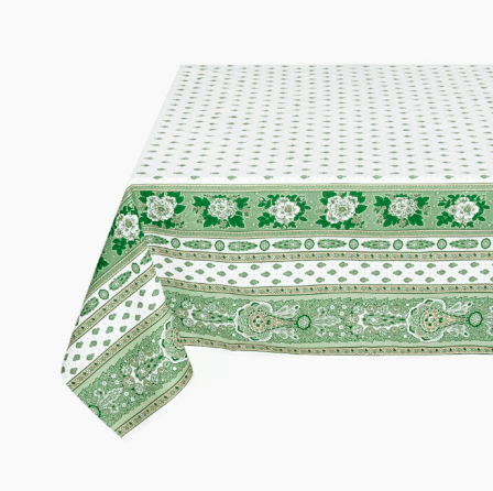 Tissus Toselli Imprime tablecloth BASTIDE vert 155 x 200 cm