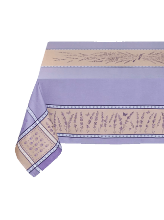 Tissus Toselli tablecloth GRIGNAN lavande 160 x 200 cm