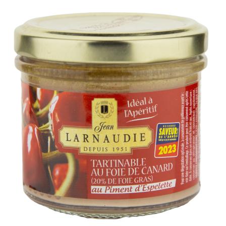 Larnaudie tepamas ančių paštetas su kepenėlėmis ir Espelette pipirais 90 g