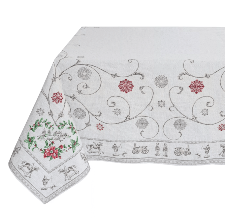 Tissus Toselli Jacquard tablecloth NOEL 180 x 280 cm