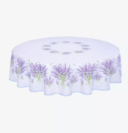 Tissus Toselli tablecloth BONNIEUX lavande 180 Ø