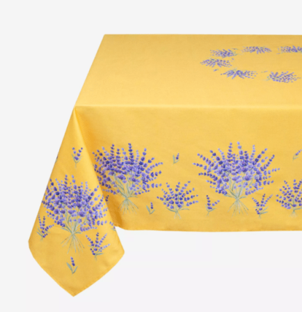 Tissus Toselli tablecloth BONNIEUX jaune 155 x 250 cm