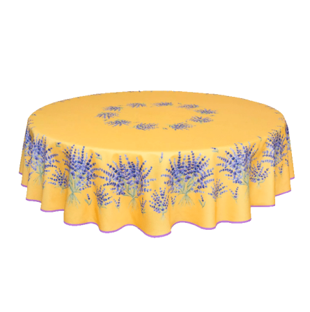 Tissus Toselli tablecloth BONNIEUX jaune 180 Ø