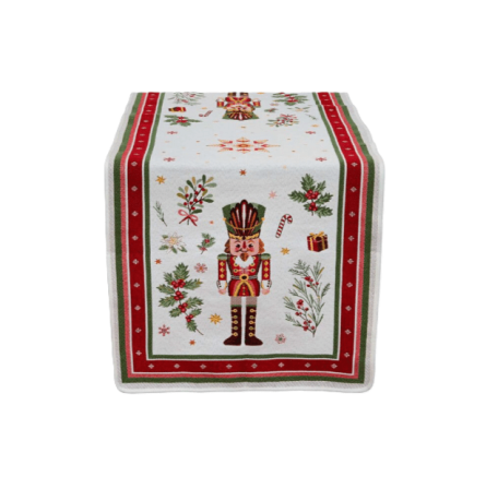 Tissus Toselli Jacquard takelis CASSE-NOISETTE blanc 100 x 40 cm
