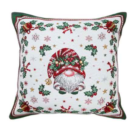 Tissus Toselli Jacquard pagalvės užvalkalas NAINS blanc 45 x 45 cm