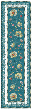 Tissus Toselli Jacquard runner MONTESPAN CANARD 170 x 50 cm
