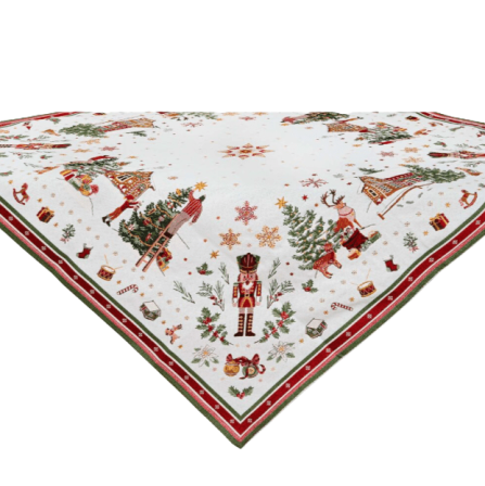 Tisssus Toselli Jacquard tablecloth CASSE-NOISETTE blanc 145 x 250 cm