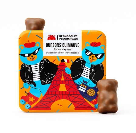 Le Chocolat des Français zefyriniai meškiukai su pienišku šokoladu 69 g