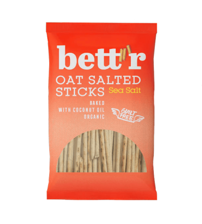 Bett'r ekologiškos sūdytos avižų lazdelės su jūros druska 50 g