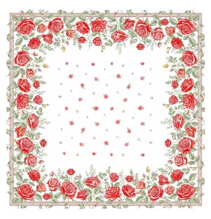 Tissus Toselli žakardinė staltiesė RONSARD rouge 145 x 250 cm