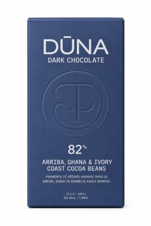 DŪNA juodasis šokoladas 82 % 70 g