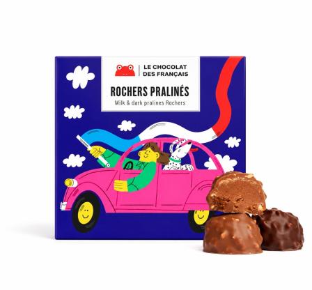 Le Chocolat des Français pieniško ir juodojo šokolado pralinė 42 g