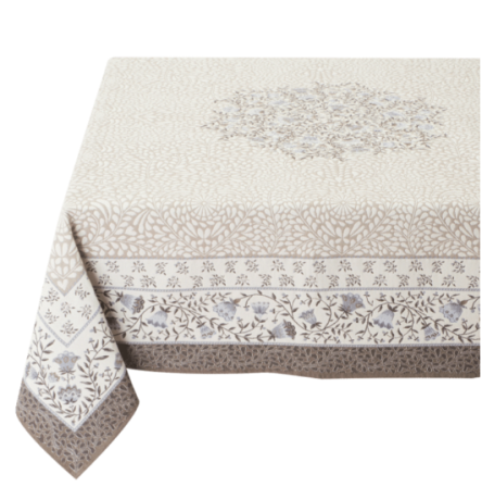 Tissus Toselli Jacquard staltiesė AUBRAC taupe bleu 145x145 cm