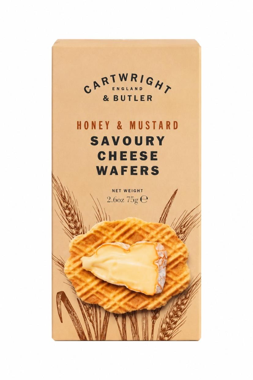 Cartwright & Butler Savoury Cheese Wafers with Honey and Mustard 75 g