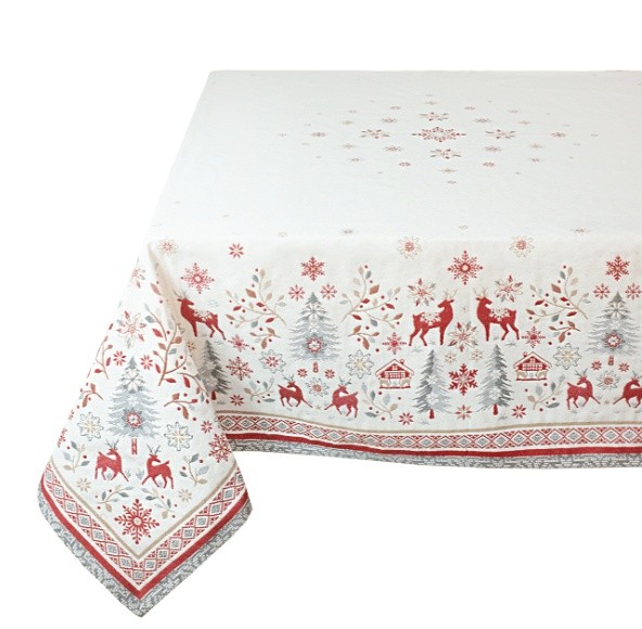 Tissus Toselli tablecloth VALLEE lin 140 x 250 cm