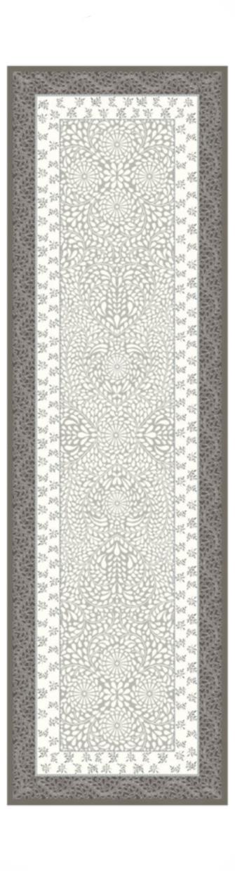 Tissus Toselli Jacquard takelis AUBRAC taupe bleu 170 x 50 cm