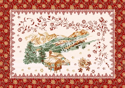 Tissus Toselli Jacquard padėkliukai MONTAGNE Marouchka 50 x 37 cm