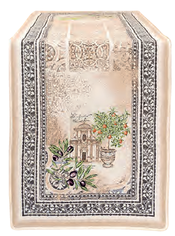 Tissus Toselli Jacquard takelis RIVIERA ecru lin 170 x 50 cm