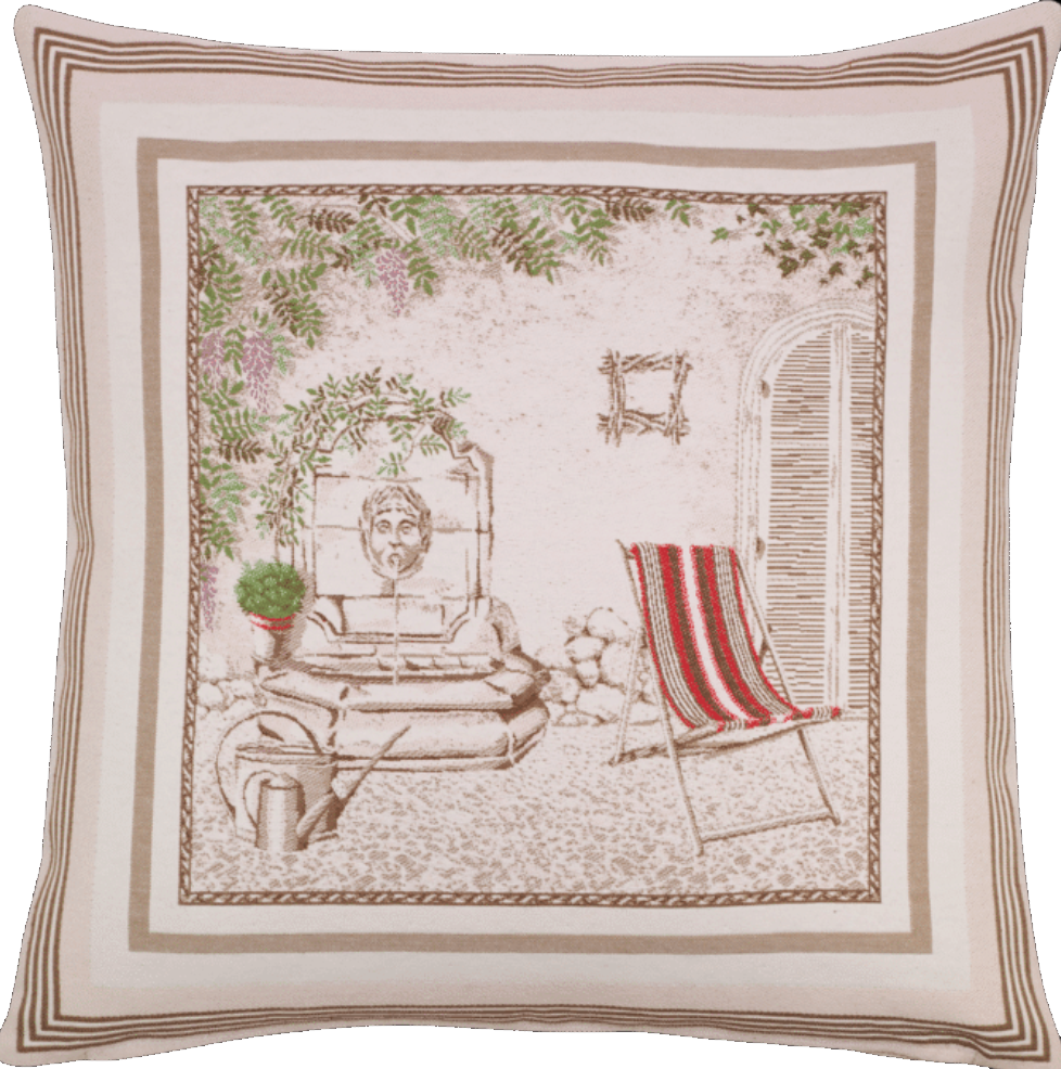 Tissus Toselli Jacquard pagalvės užvalkalas GORDES lin ecru 45 x 45 cm