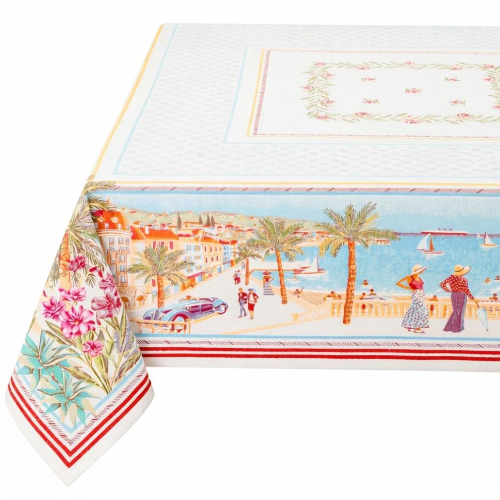 Tissus Toselli Jacquard tablecloth NICE SOLEIL 145 x 260 cm