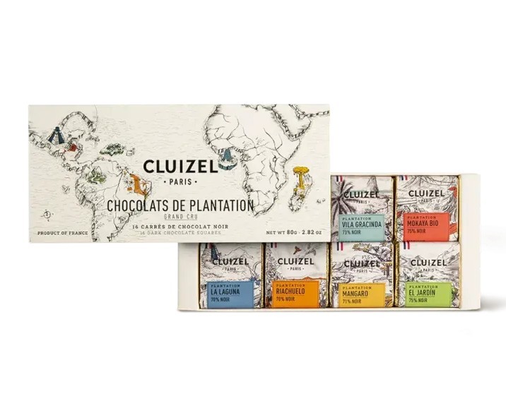 Michel Cluizel juodojo šokolado asorti 1-ers Crus de Plantations 80 g