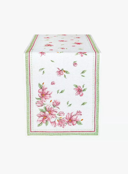 Tissus Toselli Jacquard takelis MAGNOLIA rose 170 x 50 cm