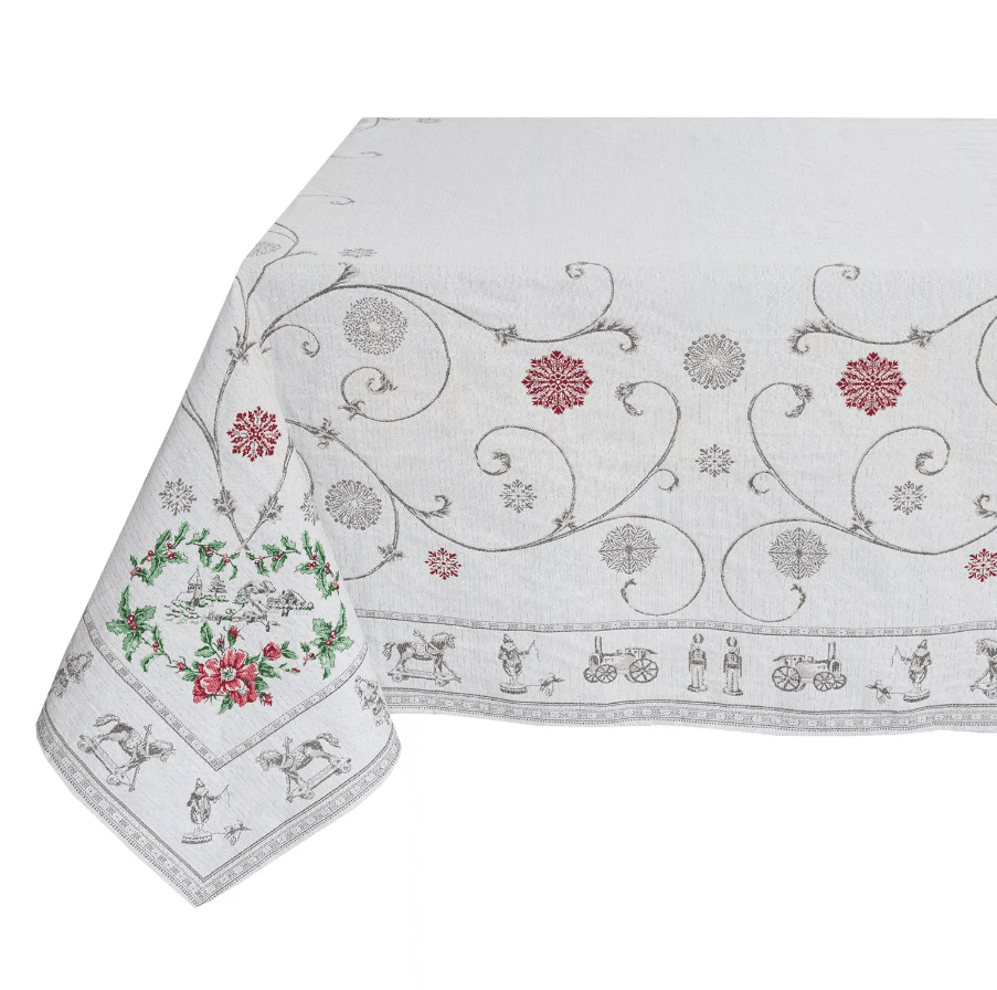 Tissus Toselli Jacquard tablecloth NOEL 180 x 280 cm