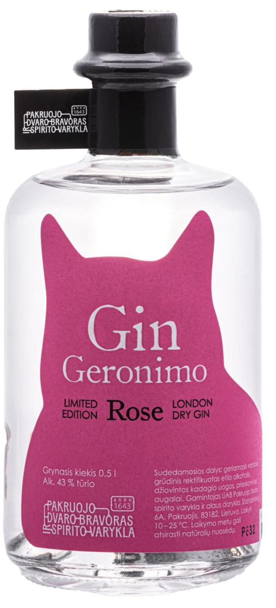 Pakruojo dvaro London dry gin Geronimo Rose