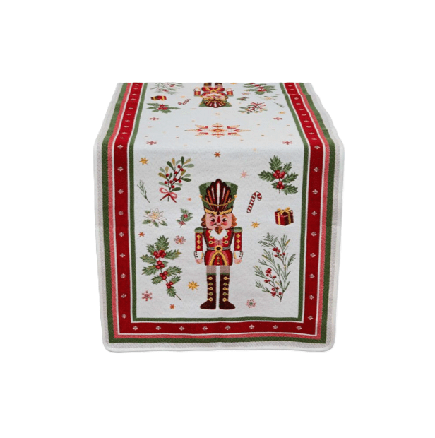 Tissus Toselli Jacquard takelis CASSE-NOISETTE blanc 100 x 40 cm