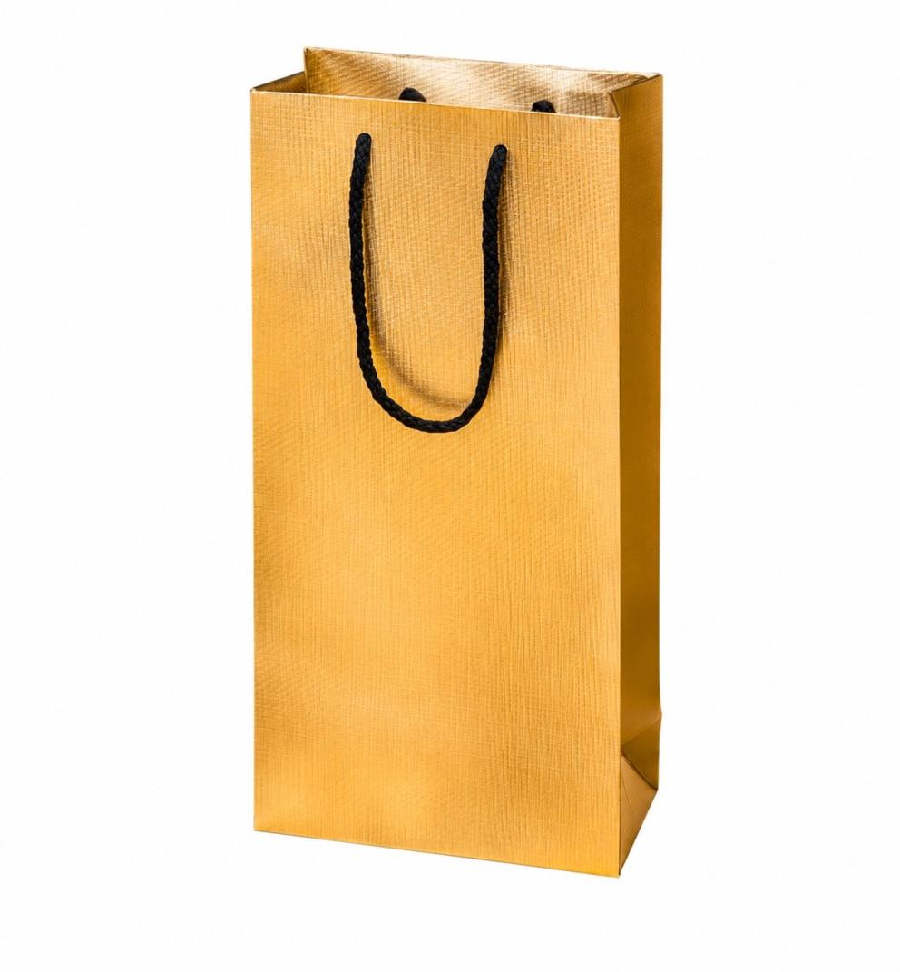 Gift Bag for 2 Bottles Gold Colour