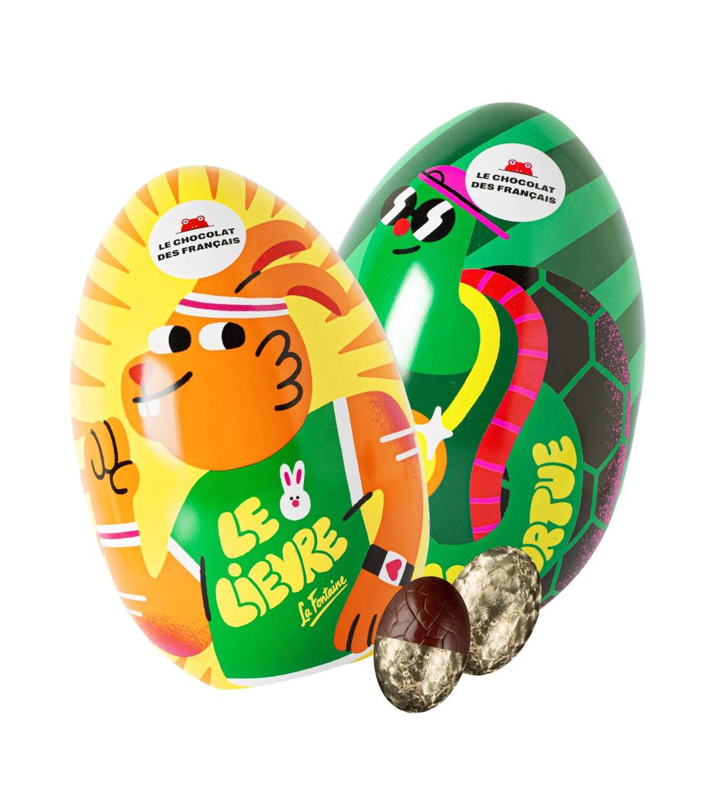 Le Chocolat des Français velykinis kiaušinis su traškiais juodojo šokolado gianduja saldainiais 225 g