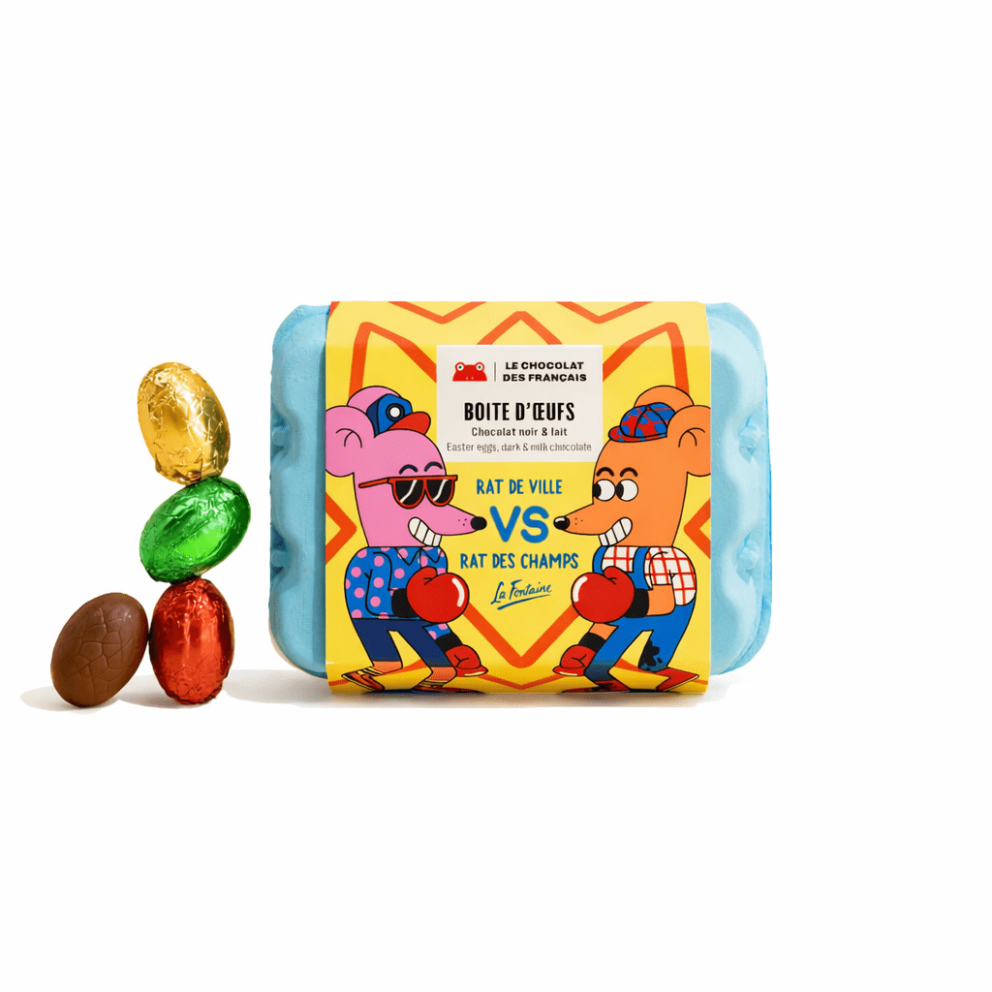 Le Chocolat des Français juodojo ir pieniško šokolado velykiniai kiaušiniai 96 g