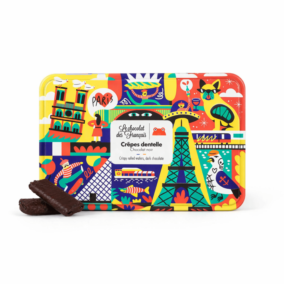 Le Chocolat des Français Crispy Rolled Wafers in Dark Chocolate 90 g