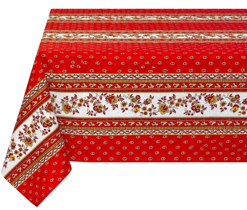 Tissus Toselli Tablecloth AVIGNON rouge 155 x 200 cm