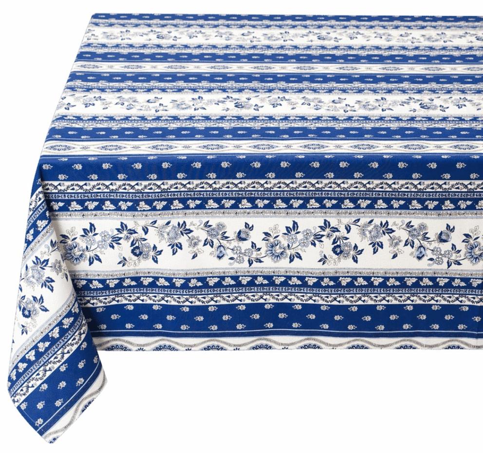 Tissus Toselli Tablecloth AVIGNON bleu 155 x 300 cm